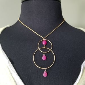 Taolei 18K GP & Ruby Jade Delicate Necklace
